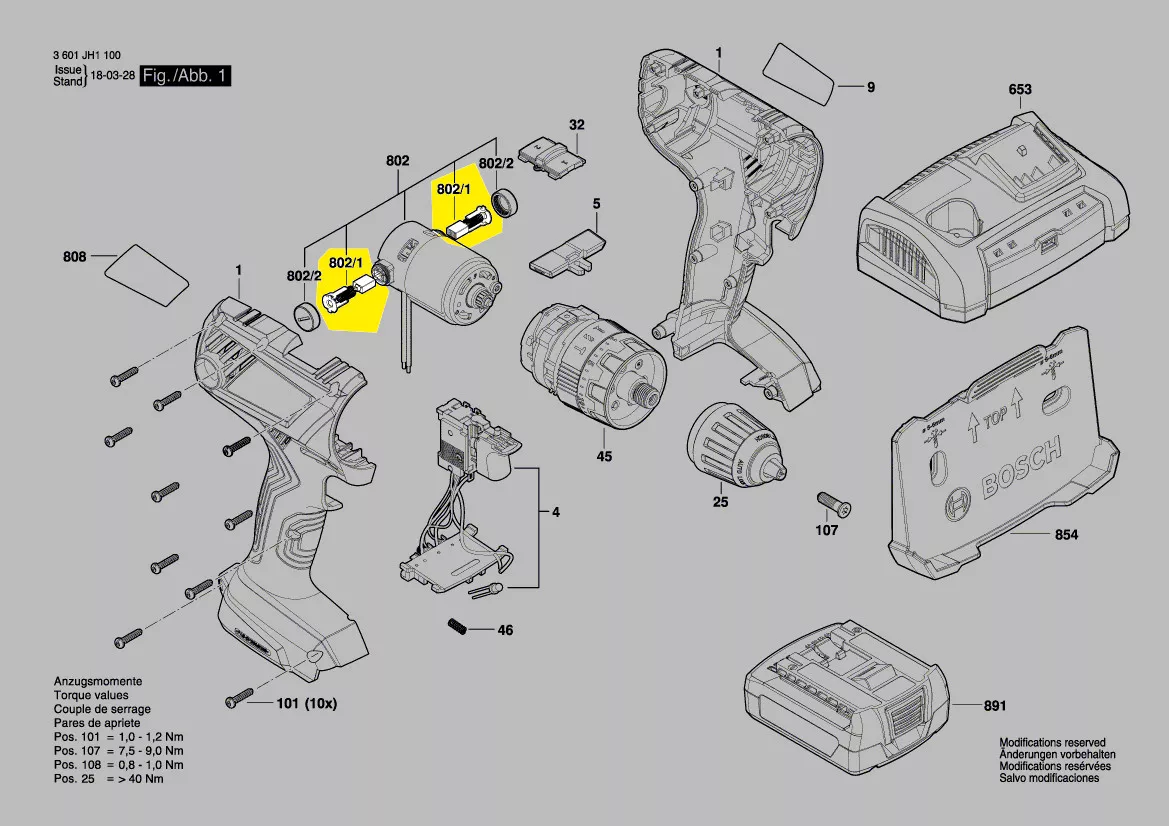 Balais charbon 1 607 000 CZ1 BOSCH